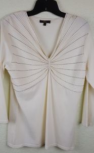 Reba top cream with silver beads